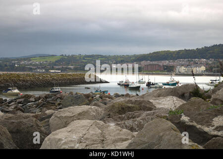 Fischerboote in Rhos on Sea Harbor Stockfoto