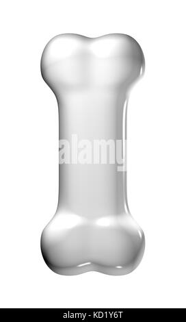 Isolierter Knochen auf weißem Hintergrund. Bild mit BESCHNEIDUNGSPFAD zum Entfernen des Hintergrunds Stockfoto