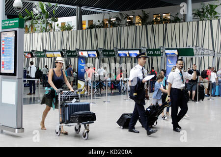 Der Flughafen Mauritius ist nach dem Ersten Premierminister der Republik Mauritius, Sir Seewoosagur Ramgoolam (1900–1985), benannt. Stockfoto