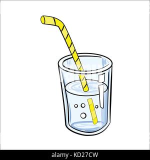 Glas Saft Cartoon, auf weissem Hintergrund - Vector Illustration. Stock Vektor