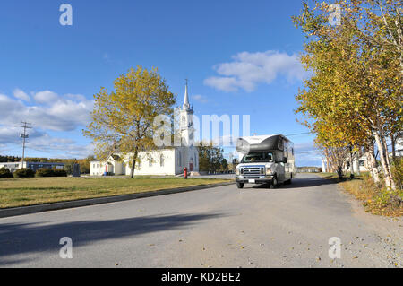 Roadtrip mit Wohnmobil in Quebec Kanada Indian summer Stockfoto