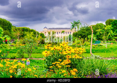 Jardin des plantes mit der Grande Galerie de lEvolution im Hintergrund in Paris, Frankreich Stockfoto