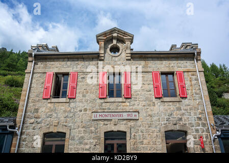 Montenvers höhe Bahnhof in der Nähe von Mer de Glace, Mont Blanc Massiv, Frankreich Stockfoto