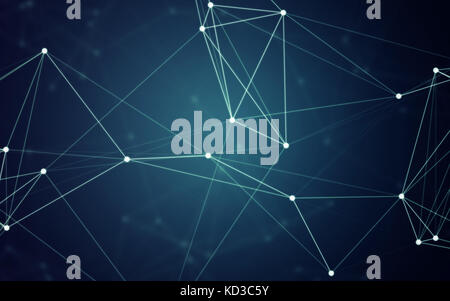 3D-abstrakten polygonale Raum blauer Hintergrund Stockfoto