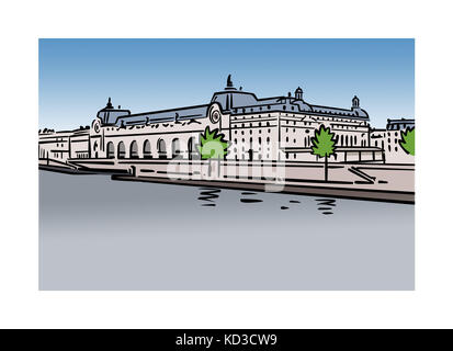 Illustration des Musée d'Orsay in Paris, Frankreich Stockfoto