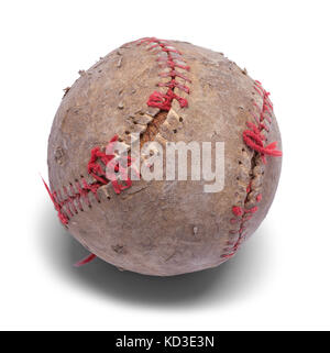 Alte Beat bis Baseball auf einem weißen Hintergrund. Stockfoto