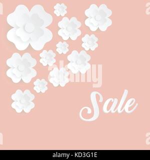 Web Banner mit Blumen für Summer Sale. schönen Hintergrund mit plumeria Blumen auf Holz- Textur. Stock Vektor