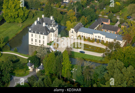 Hünxe, Castle Hotel Gartrop, Blumraths Restaurant, Schloss Gartrop, Wasserburg, Hünxe, Ruhrgebiet, Niederrhein (Unterrhein), Deutschland Stockfoto