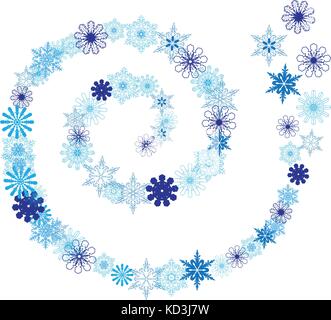 Vector Illustration von Winter wirbelt mit Schneeflocken Stock Vektor