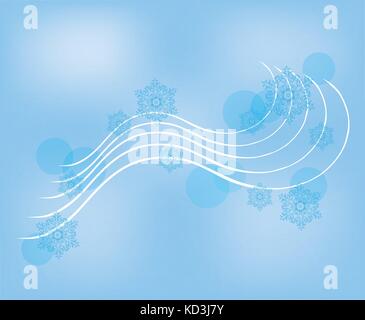 Vector Illustration von Winter wirbelt mit Schneeflocken Stock Vektor