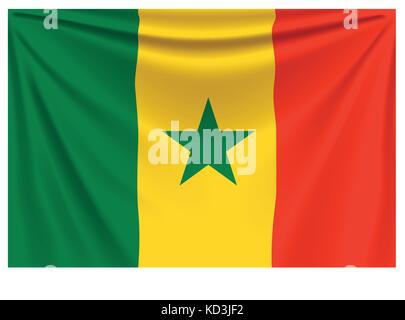 Zurück Flagge Senegal Stock Vektor