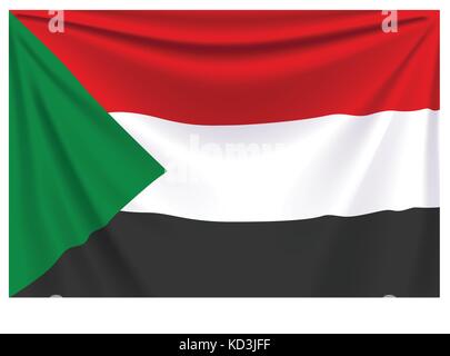 Zurück Flagge Sudan Stock Vektor