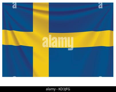 Zurück Flagge Schweden Stock Vektor