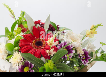Flower Bouquet Bouquet von bunten Blumen isoliert auf Weiss. Stockfoto