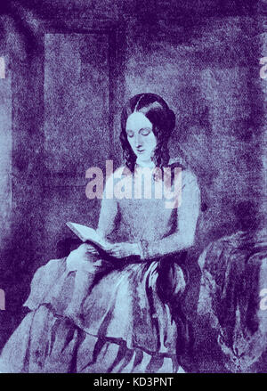 Charlotte Bronte: Britischer Novelist, 1816-1855. Aus einem Aquarell von Paul Heger, 1850. Stockfoto