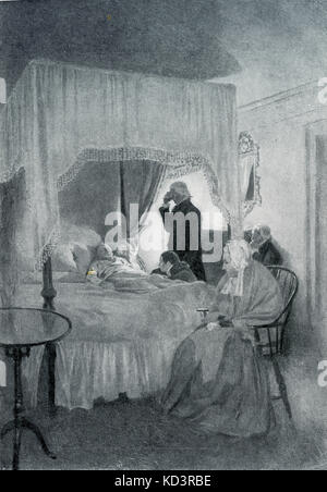 Tod von George Washington in Mount Vernon, 14. Dezember 1799. Illustration von Howard Pyle, 1896 Stockfoto