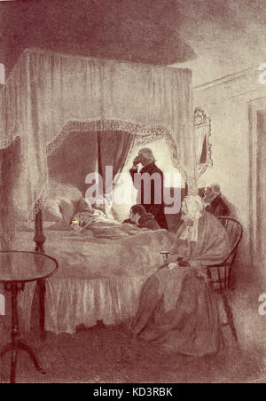 Tod von George Washington in Mount Vernon, 14. Dezember 1799. Illustration von Howard Pyle, 1896 Stockfoto