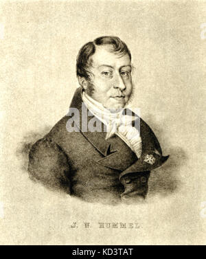 Johann Nepomuk Hummel portrait ein Schüler von Mozart. Ungarische Pianist und Komponist, 1778-1837. Stockfoto