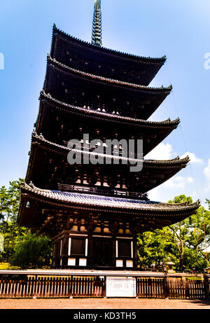 Fünfstöckige Pagode in Nara, Kyoto, Japan Stockfoto