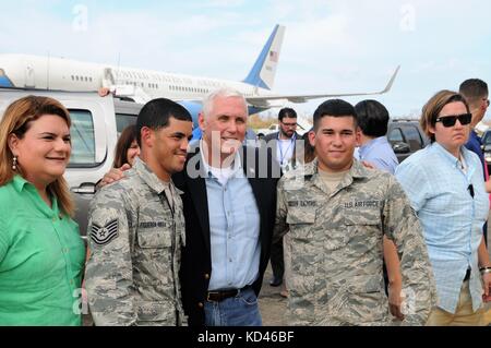 Vice President Mike Pence Besuch in Puerto Rico Stockfoto