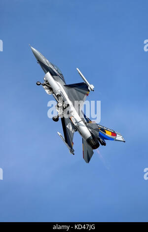 General Dynamics F-16A MLU Fighting Falcon, 350 Squadron, Belgian Air Component, Florennes, beim Royal International Air Tattoo 2014, RAF Fairford Stockfoto