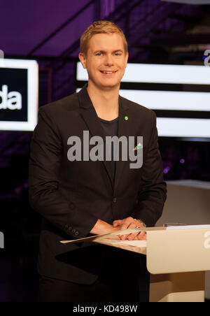 Das schwedische Wahljahr 2018 begann mit einer Debatte über die Parteiführung, Bildungsminister und Parteichef der Grünen, Gustav Fridolin Stockfoto