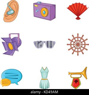Szene Symbole, Cartoon Stil Stock Vektor
