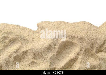 Strand Sand mit Kopie Raum schneiden Sie auf Weiß. Stockfoto