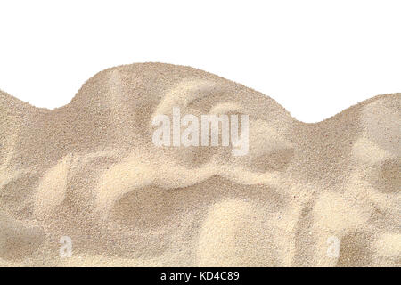 Strand Sand mit Kopie Raum schneiden Sie auf Weiß. Stockfoto