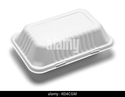 Weiß carboard nehmen Sie Food Box auf einem weißen Hintergrund. Stockfoto