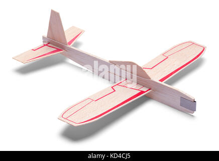 Kinder Spielzeug Flugzeug auf einem weißen Hintergrund. Stockfoto