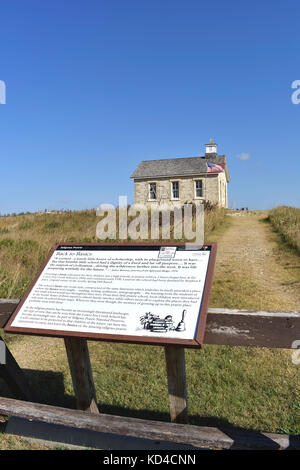 Ein Zimmer schoolhouse - Fox Creek Schule - Flint Hills Region Tall Grass Prairie National Preserve, Kansas, USA Stockfoto