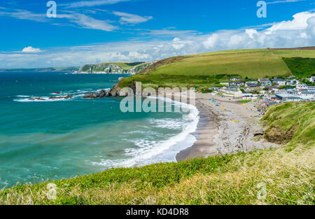 Blick auf den Strand von challaborough Bay in der Nähe von bigbury South Devon England uk Europa Stockfoto