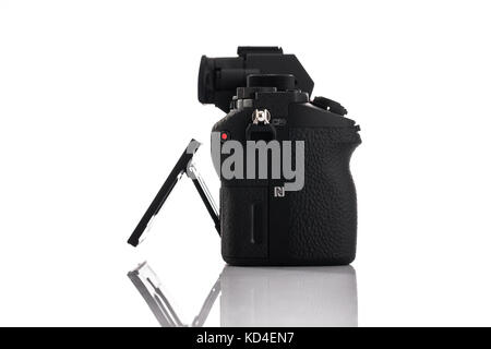 Varna, Bulgarien - Februar 02,2017: Bild von Alpha a7 R II Spiegellosen digitale Kamera mit Full-frame 42,4-Megapixel Exmor R von hinten beleuchtete Struktur Stockfoto