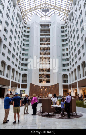 Washington DC, Downtown, Grand Hyatt, Hotel, Lobby, Atrium, Gast, Innenbereich, DC170527200 Stockfoto