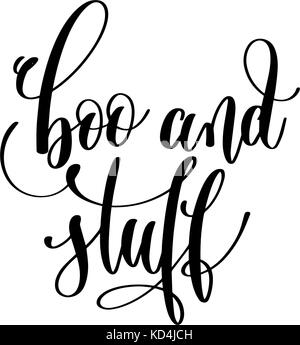 Buh und Zeug hand Schriftzug urlaub Inschrift Stock Vektor