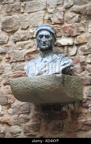 Denkmal zu Dante Alighieri, italienischer Dichter des Mittelalters. Florenz, Italien Stockfoto