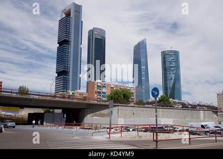 Cuatro Torres Business Area in Madrid, Spanien Stockfoto