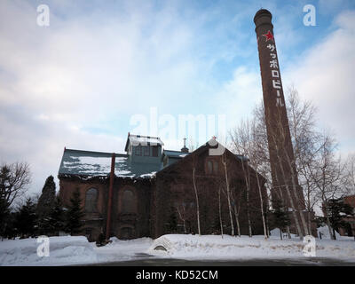 Sapporo Beer Museum im Sapporo Garden Park, Hokkaido, Japan, im Winter Stockfoto