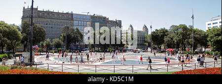 Panoramablick von der Plaça de Catalunya in Barcelona Catalunya Spanien Stockfoto