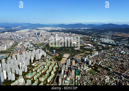 Ein Luftbild von Seoul Olympic Park. Stockfoto