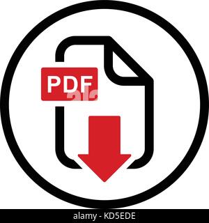 Pdf-Datei zum Download einfach auf das Symbol Stock Vektor