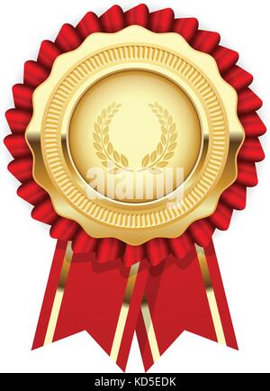 Leere award Vorlage - Rosette mit goldenen Medaille Stock Vektor