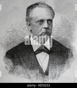 Hermann von Helmholtz (1821-1894), deutscher Arzt und Physiker. Gravieren, nuestro Siglo, 1883, Barcelona. Stockfoto