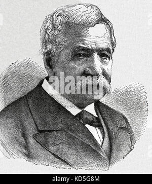 Ferdinand De Lesseps (1805-1894) französischer Diplomat und später Entwickler des Suezkanals. Gravieren, 1883. Stockfoto