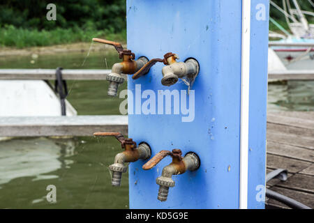 Detail einer alten Typ Leitungswasser. Stockfoto