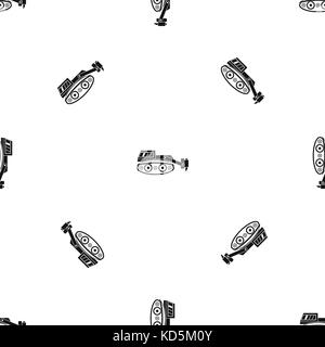 Bagger mit hydraulikhammer Muster nahtlose Schwarz Stock Vektor