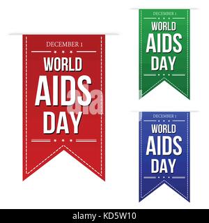 Welt-AIDS-Tag Banner Design über einem weißen Hintergrund, Vector Illustration Stock Vektor
