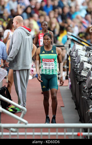 Caster Semenya (Südafrika), nachdem er in 1500 m der Frauen Hitze 1 am 2017, Leichtathletik-WM, Queen Elizabeth Olympic Park, Stratford, London, UK. Stockfoto