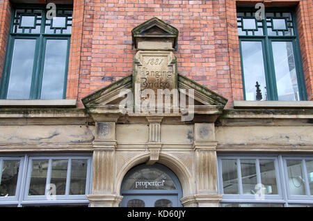 Hängebrücke Kammern in Manchester Stockfoto